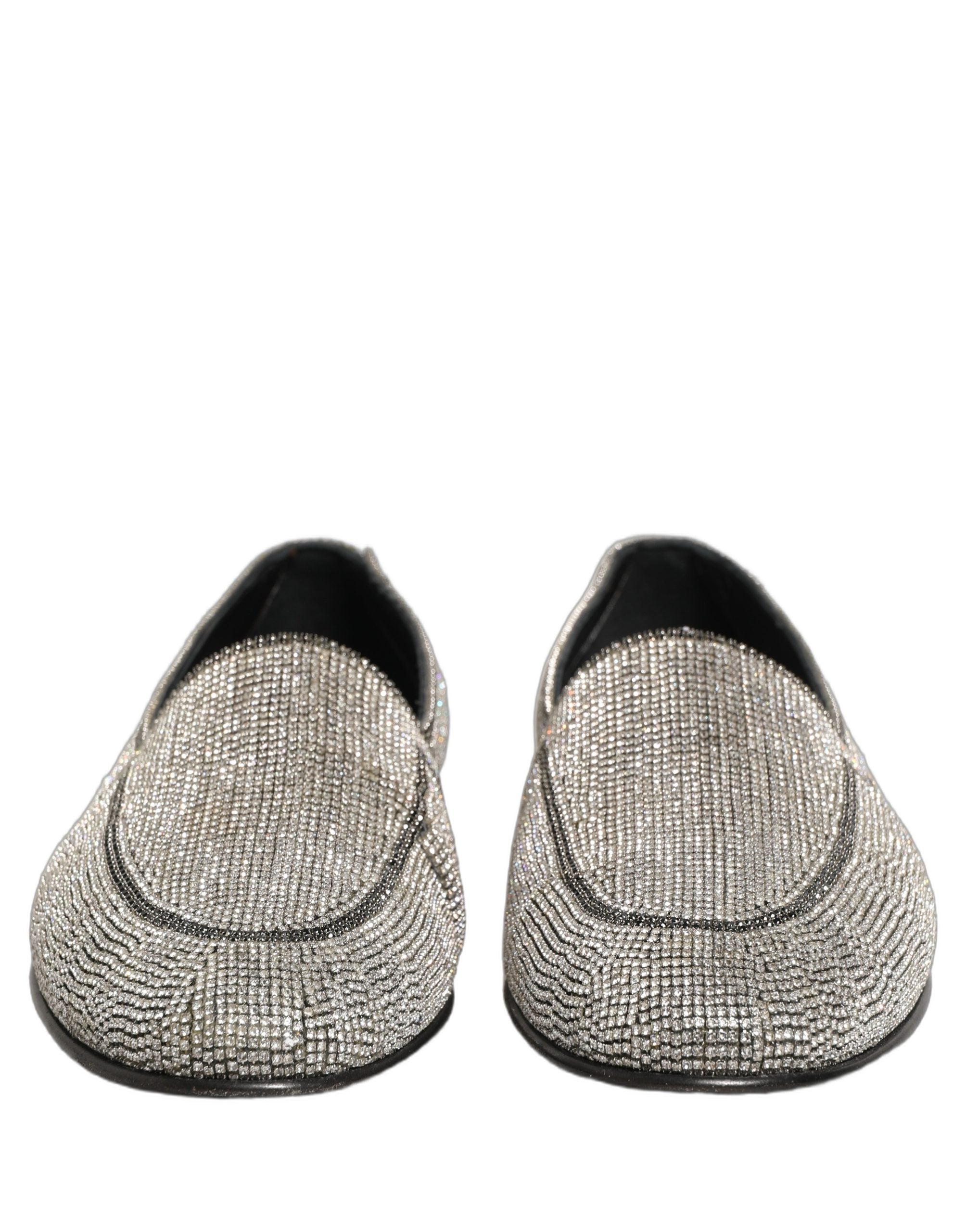 Dolce & Gabbana Herren-Loafer mit silbernen Kristall-Verzierungen
