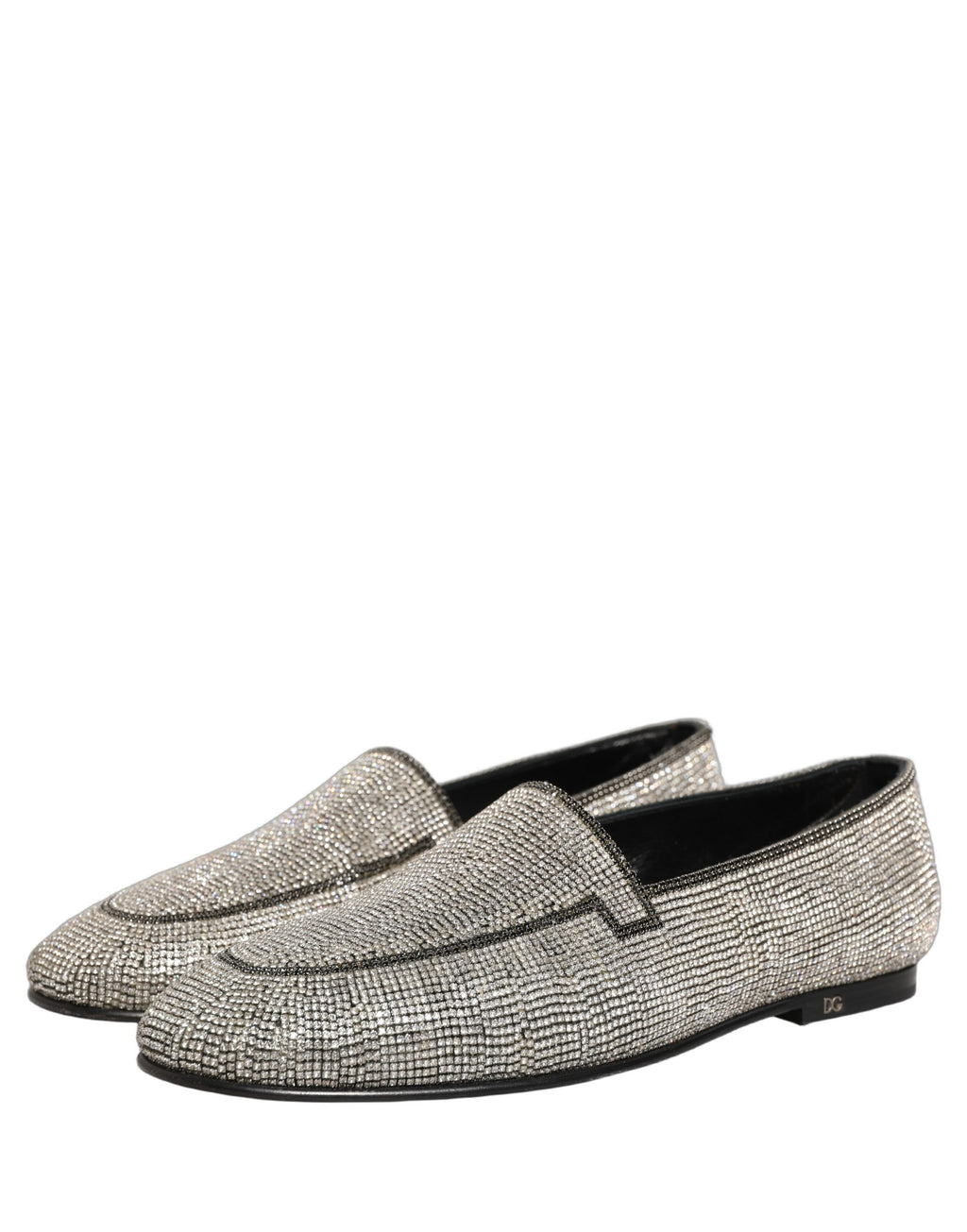Dolce & Gabbana Herren-Loafer mit silbernen Kristall-Verzierungen