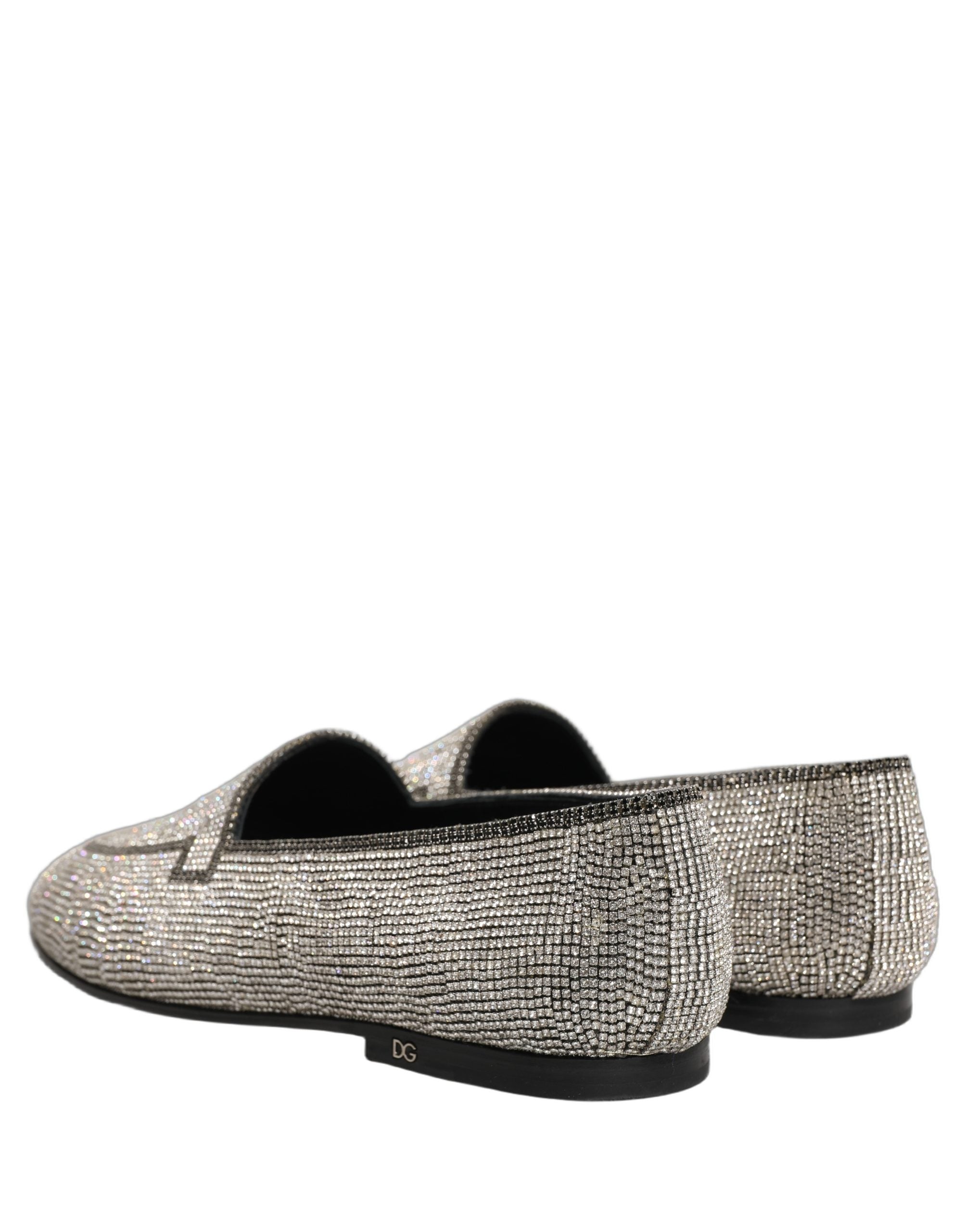 Dolce & Gabbana Herren-Loafer mit silbernen Kristall-Verzierungen