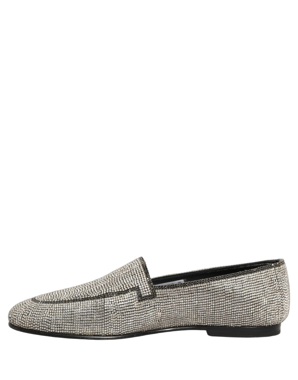 Dolce & Gabbana Herren-Loafer mit silbernen Kristall-Verzierungen