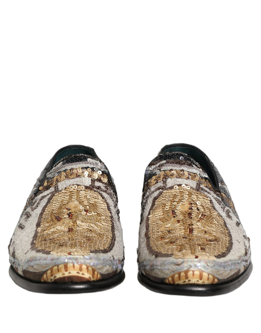 Dolce & Gabbana Multicolor bestickte Loafer mit Pailletten