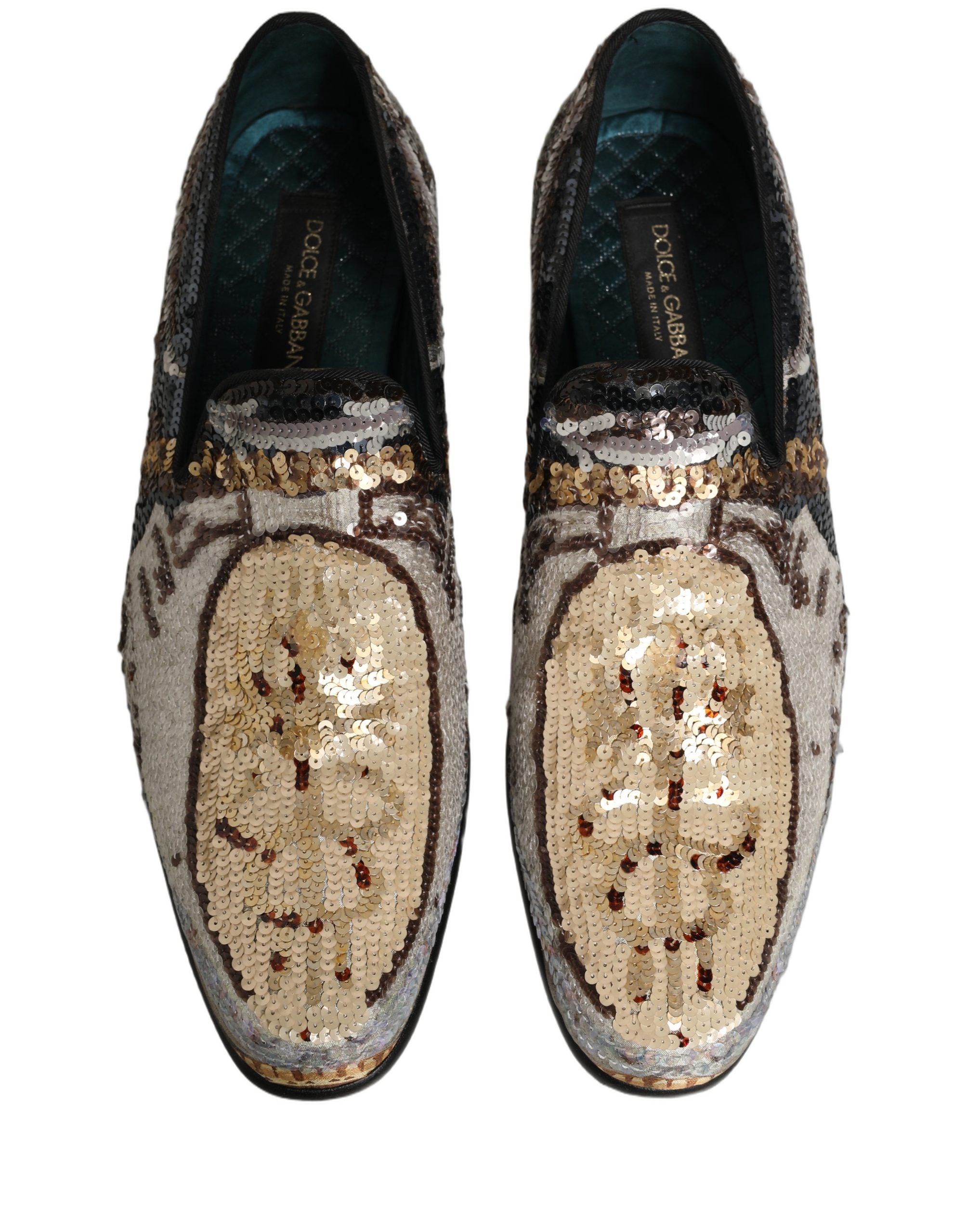 Dolce & Gabbana Multicolor bestickte Loafer mit Pailletten