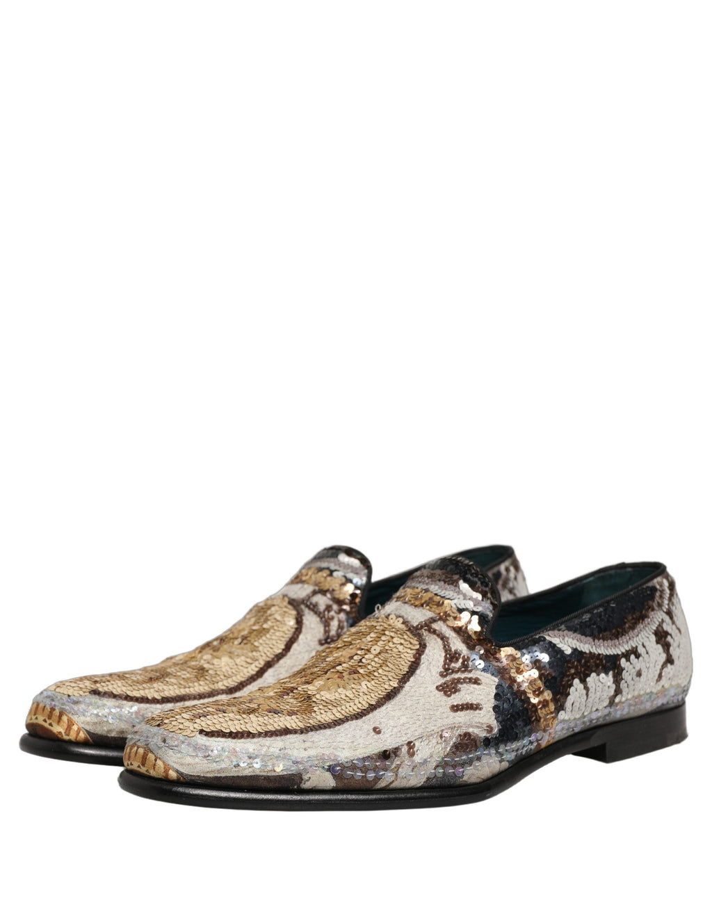 Dolce & Gabbana Multicolor bestickte Loafer mit Pailletten