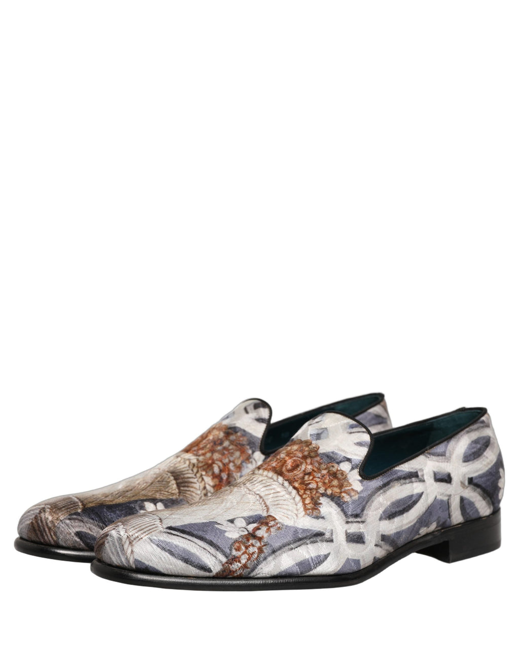 Dolce & Gabbana Multicolor Floral Tapestry Embroidery Loafer Shoes