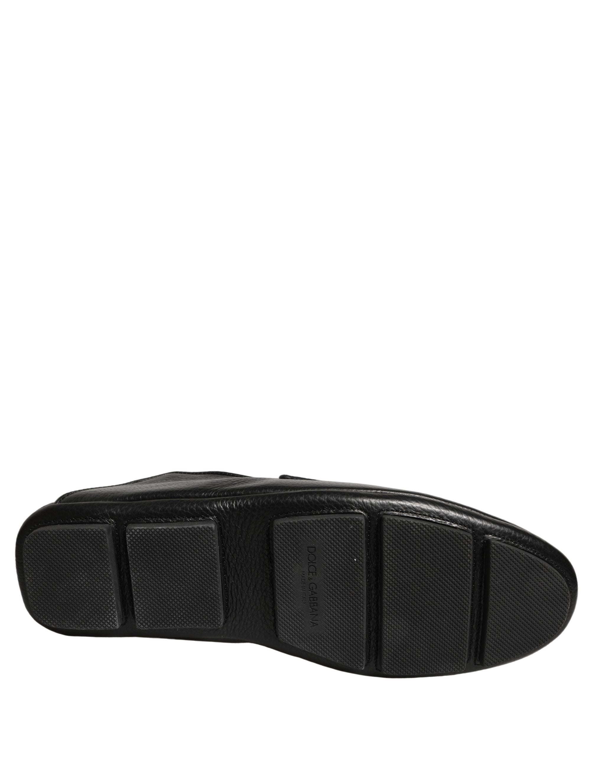 Dolce & Gabbana Schwarze Mokassins aus Hirschleder