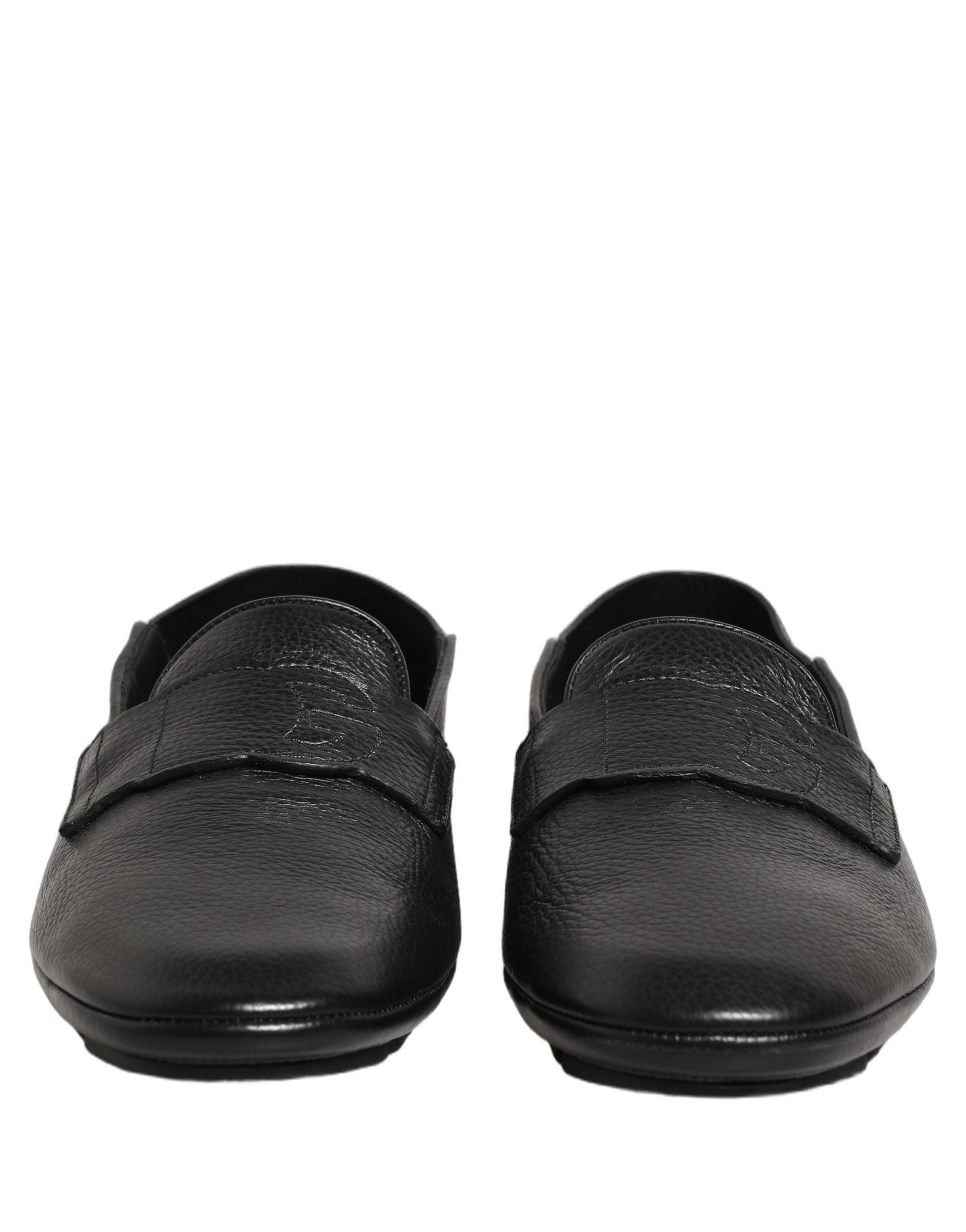 Dolce & Gabbana Schwarze Mokassins aus Hirschleder