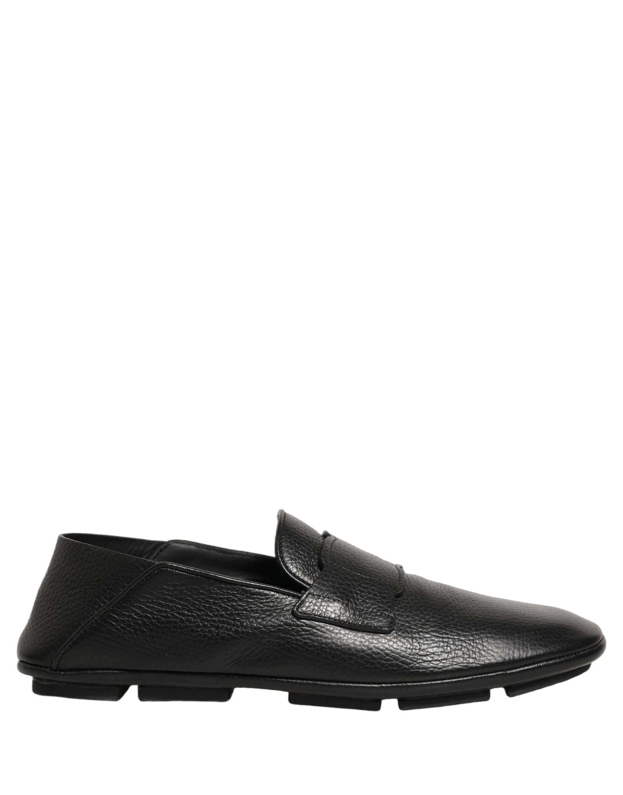 Dolce & Gabbana Schwarze Mokassins aus Hirschleder
