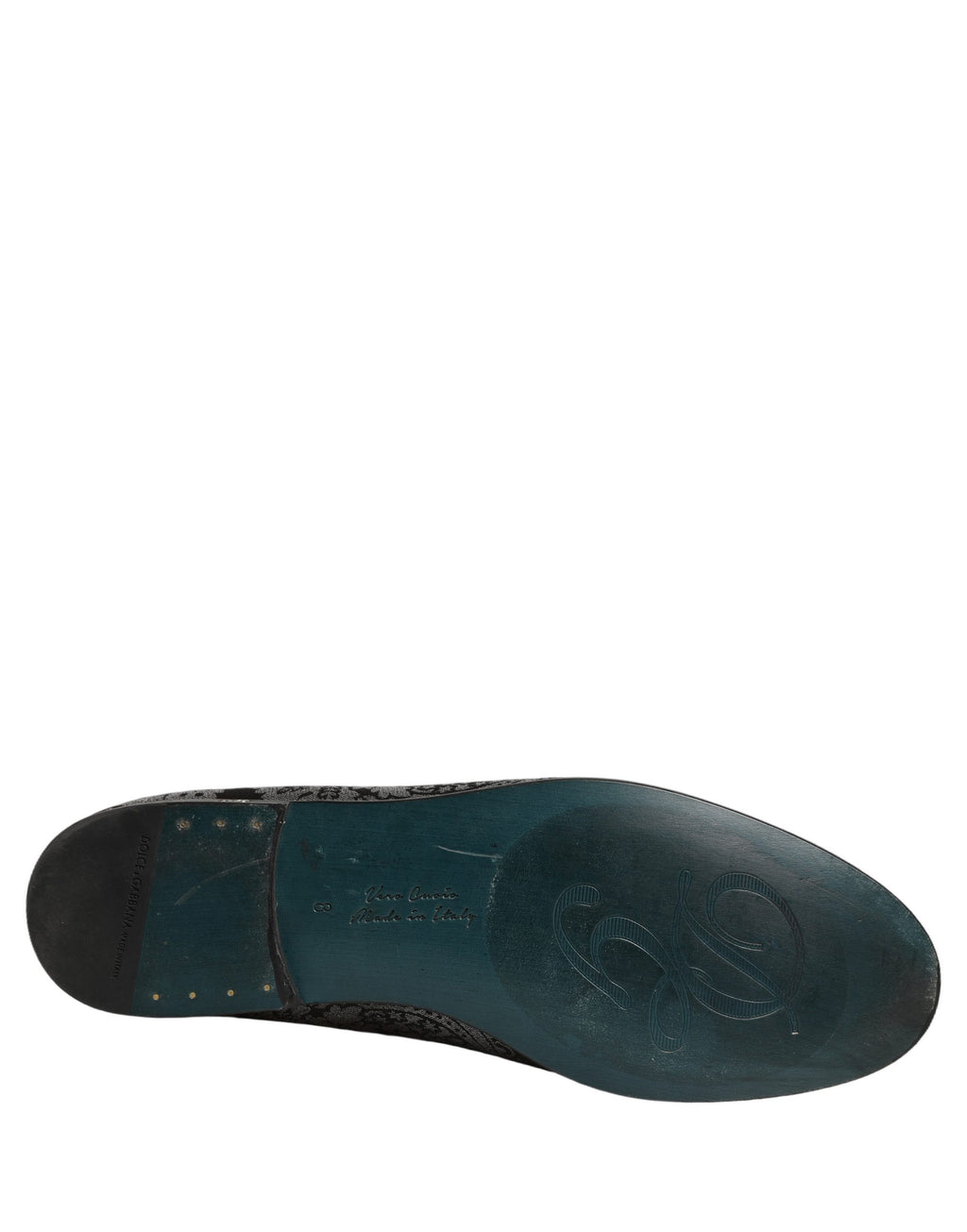 Dolce & Gabbana Silberne Jacquard-Loafer aus Leder zum Hineinschlüpfen