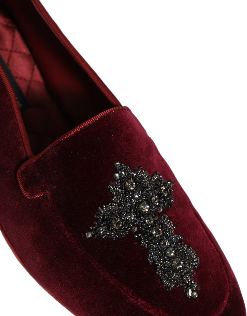 Dolce & Gabbana Rote Wildleder-Loafer mit Verzierungen für Herren