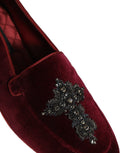Dolce & Gabbana Rote Wildleder-Loafer mit Verzierungen für Herren