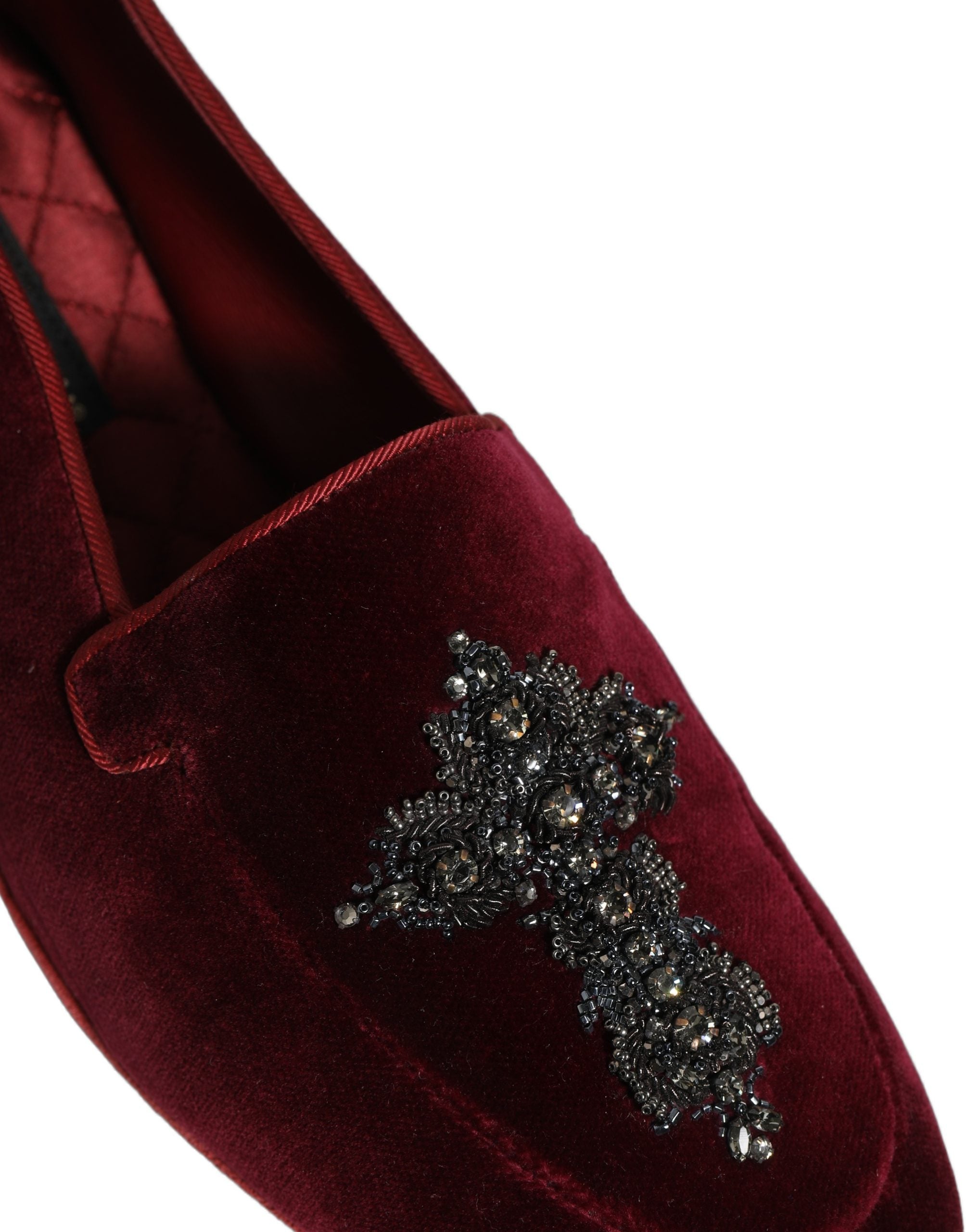 Dolce & Gabbana Rote Wildleder-Loafer mit Verzierungen für Herren