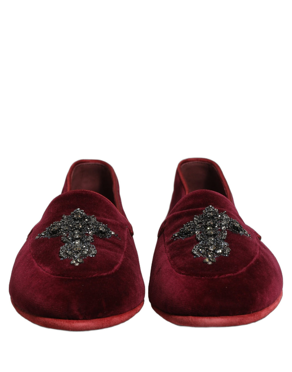 Dolce & Gabbana Rote Wildleder-Loafer mit Verzierungen für Herren