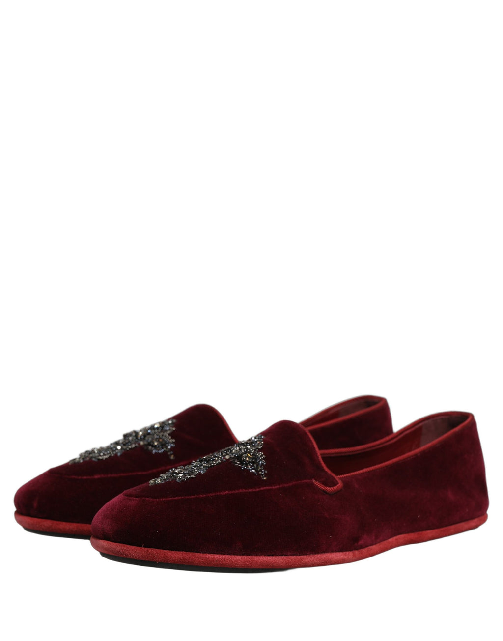 Dolce & Gabbana Rote Wildleder-Loafer mit Verzierungen für Herren