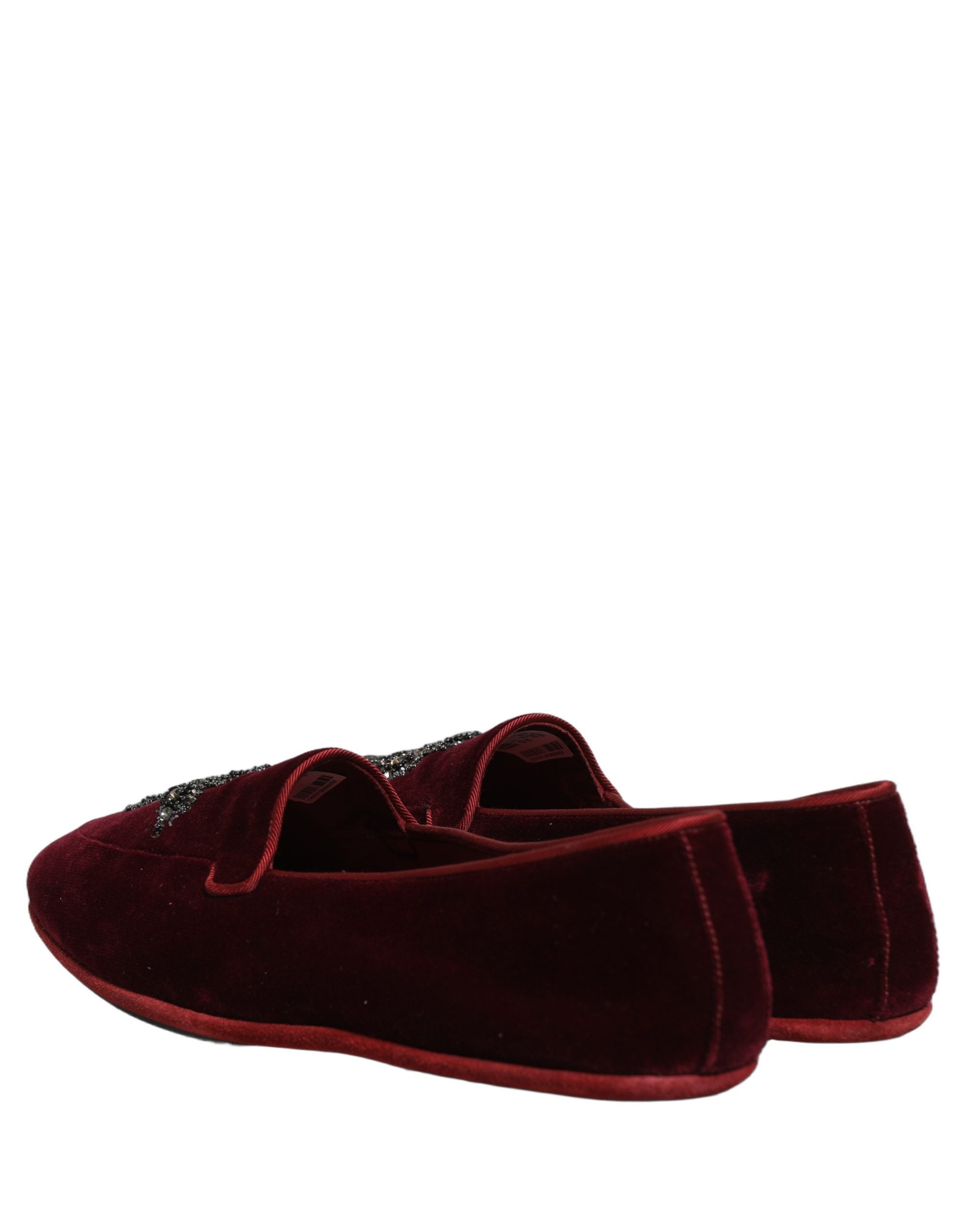 Dolce & Gabbana Rote Wildleder-Loafer mit Verzierungen für Herren