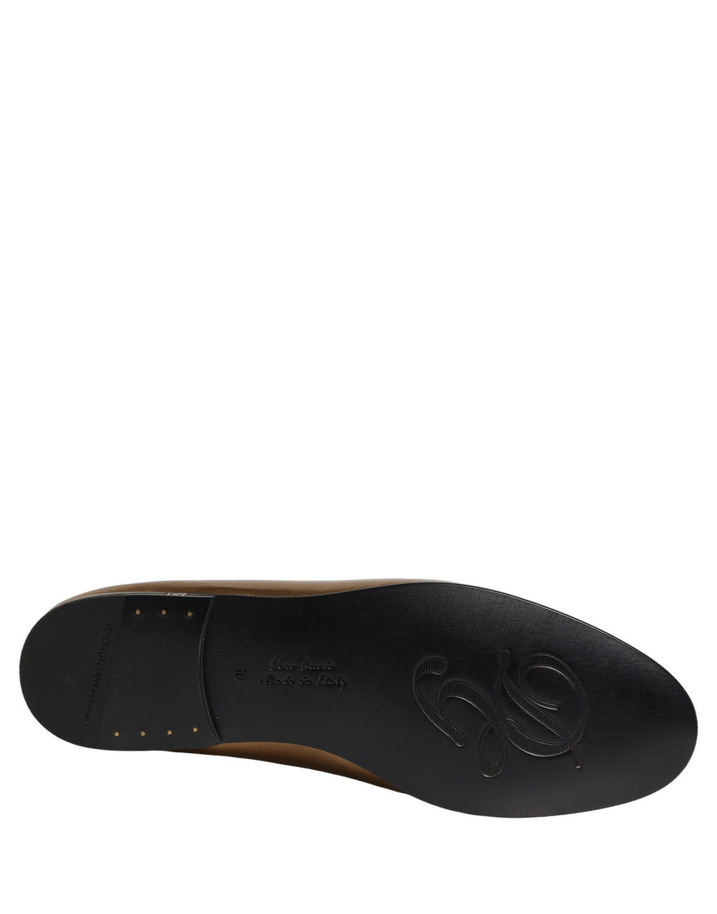 Dolce & Gabbana Goldfarbene Leder DG Logo Slipper Loafer für Herren