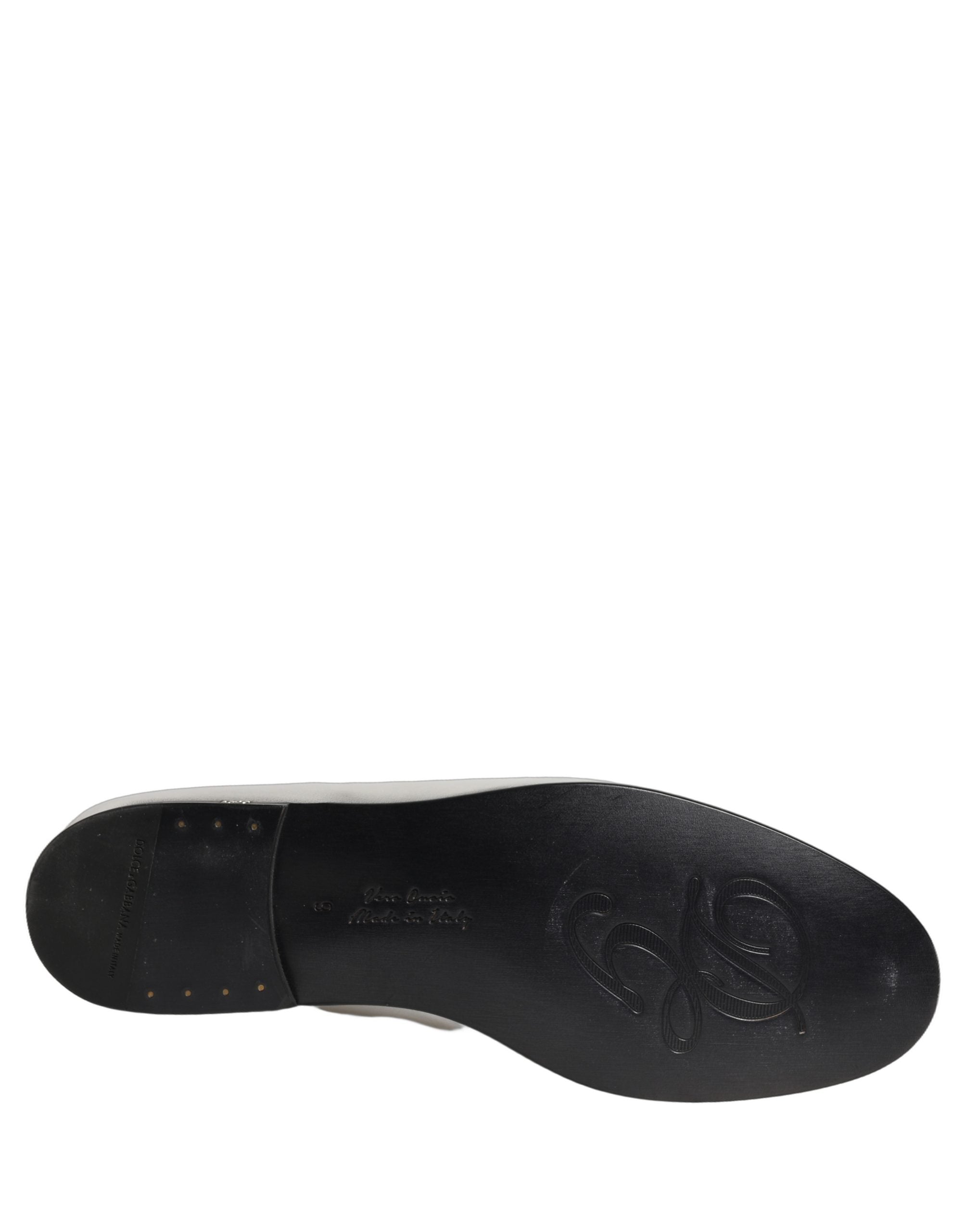 Dolce & Gabbana Silberne DG Logo Loafer aus Leder