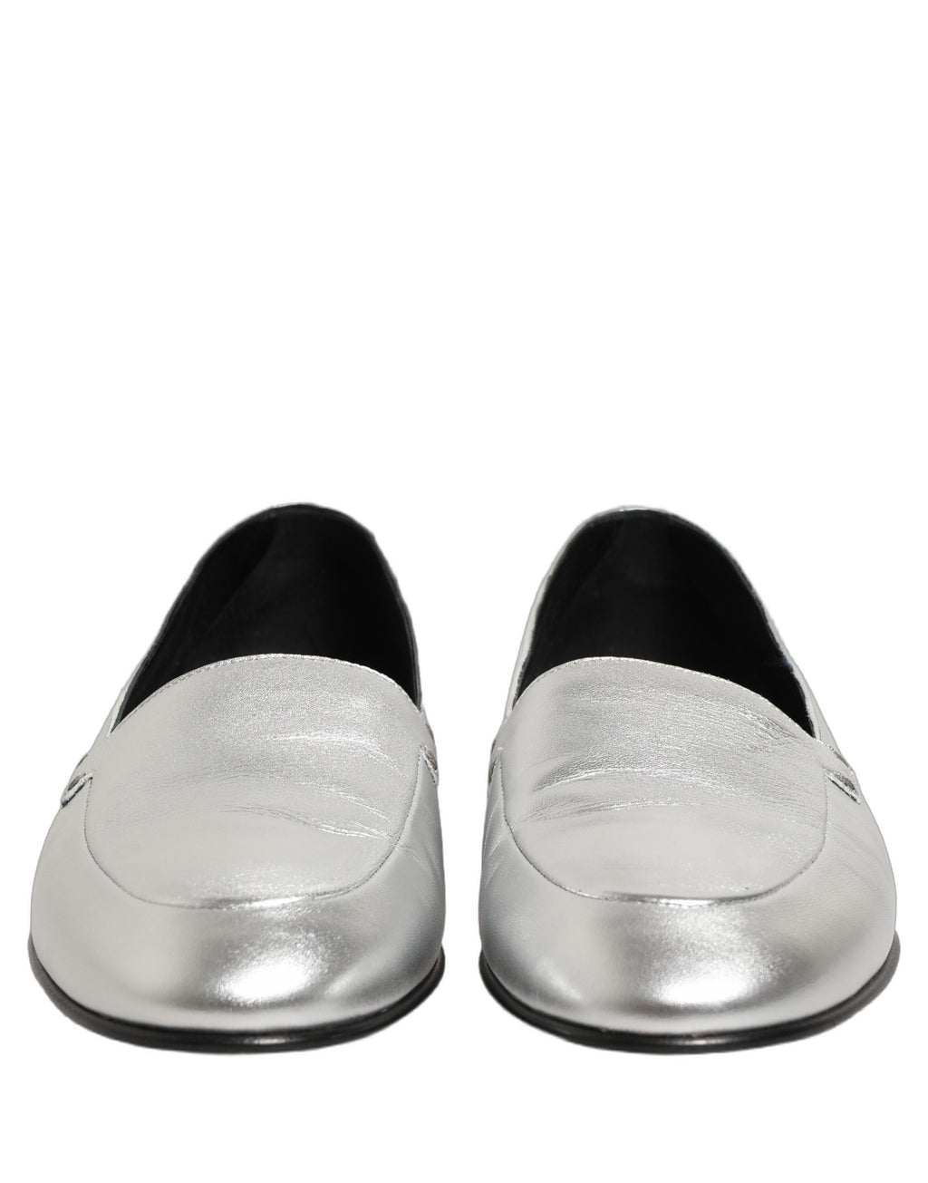 Dolce & Gabbana Silberne DG Logo Loafer aus Leder