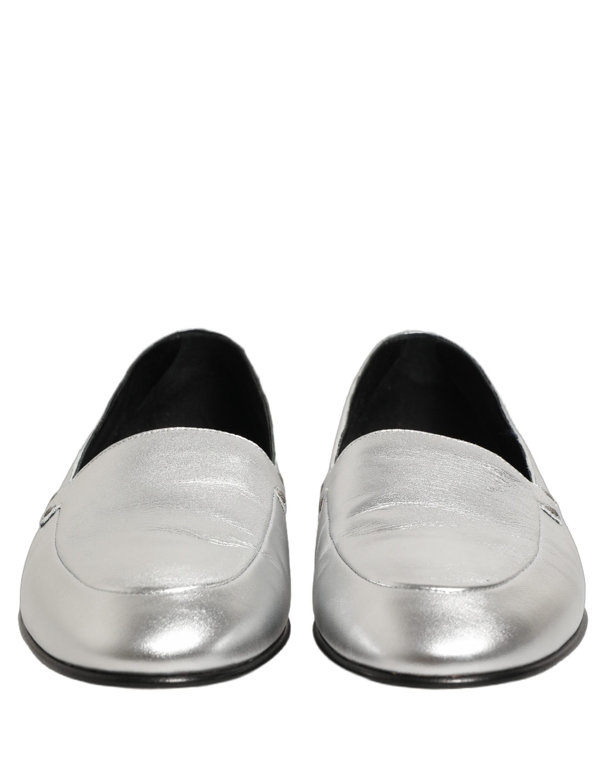 Dolce & Gabbana Silberne DG Logo Loafer aus Leder