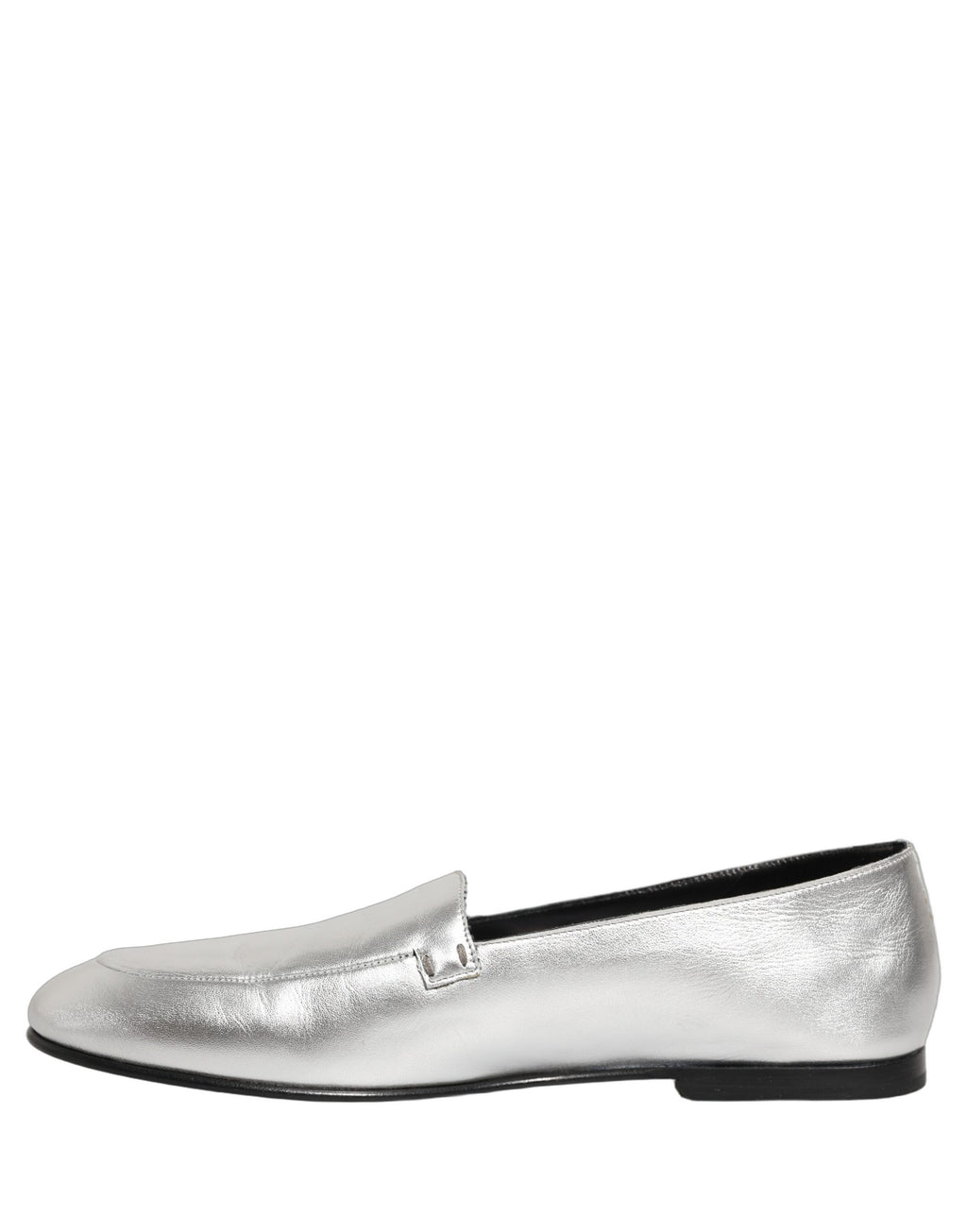 Dolce & Gabbana Silberne DG Logo Loafer aus Leder