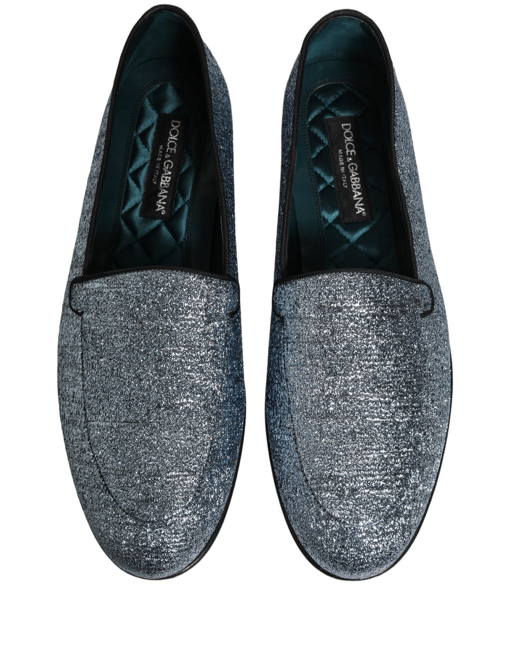 Dolce & Gabbana Blaue Glitzer Lurex DG Logo Loafer Pumps