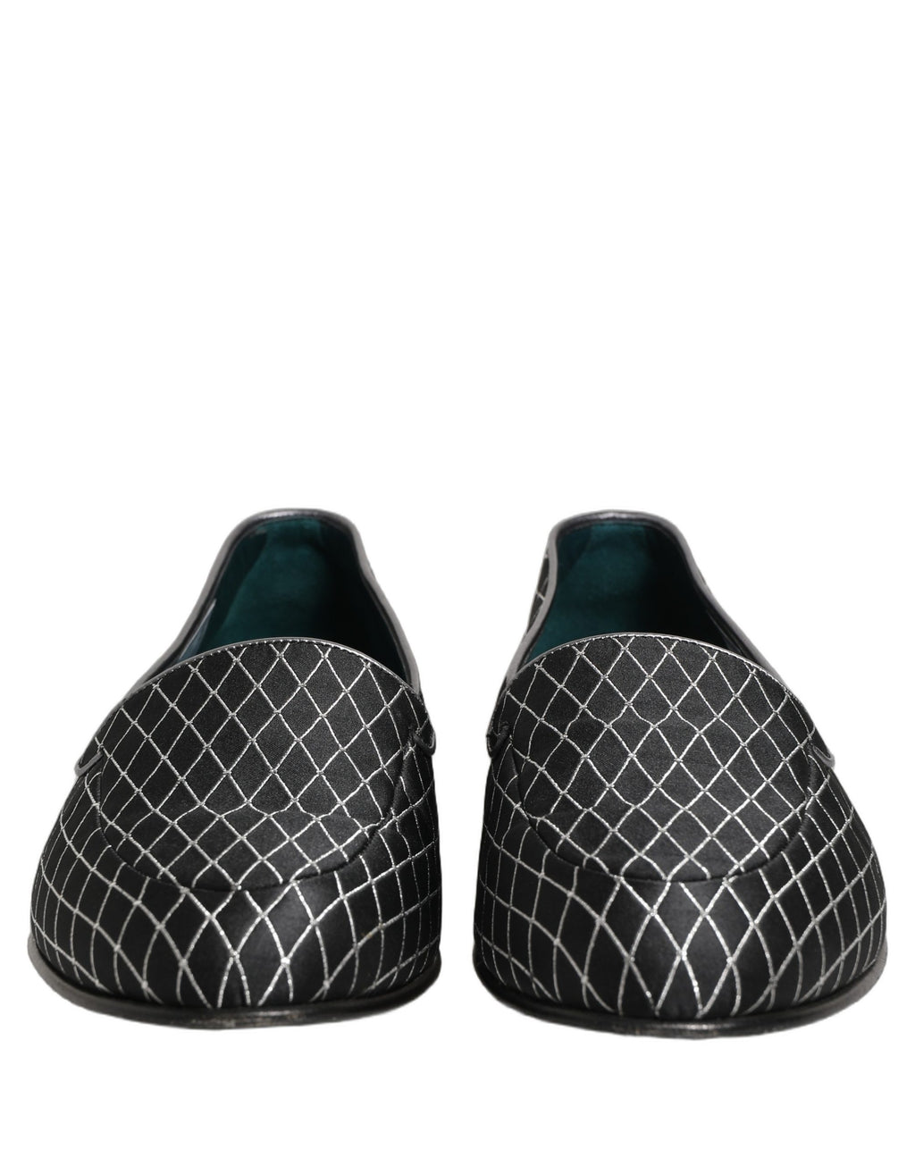 Dolce & Gabbana Schwarze Loafer aus Samt mit Rautensteppung