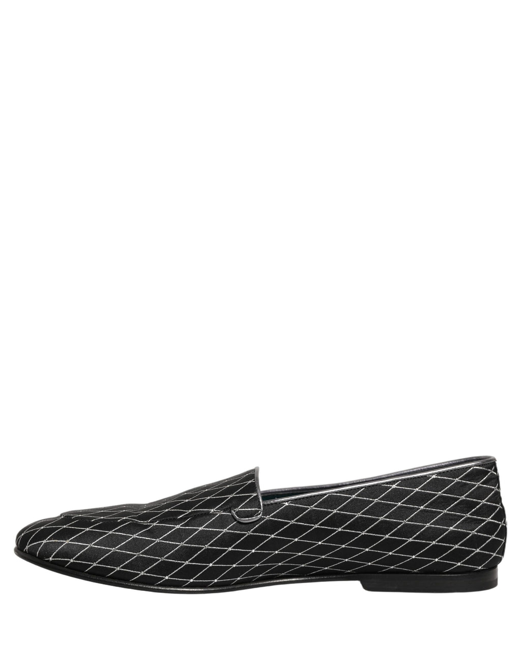 Dolce & Gabbana Schwarze Loafer aus Samt mit Rautensteppung