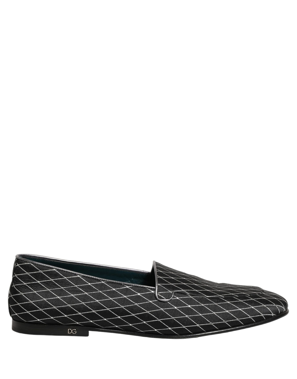 Dolce & Gabbana Schwarze Loafer aus Samt mit Rautensteppung