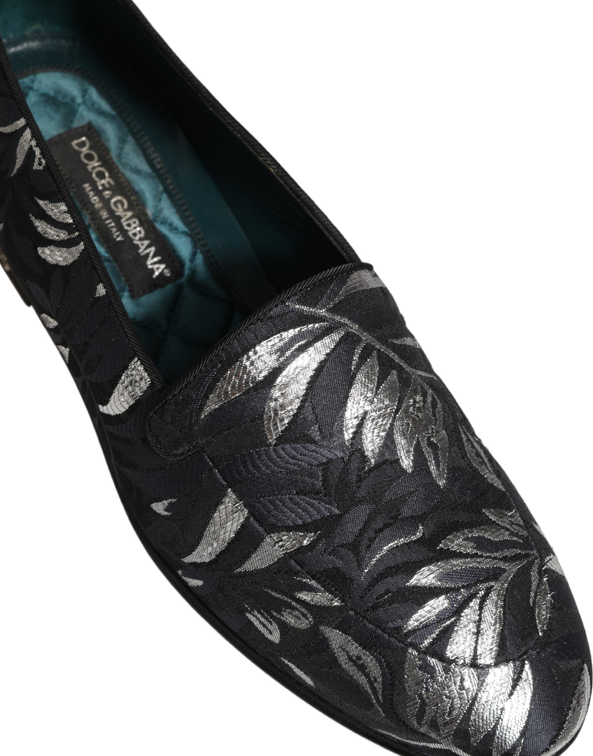 Dolce & Gabbana Schwarze Loafer mit Blattstickerei für Herren