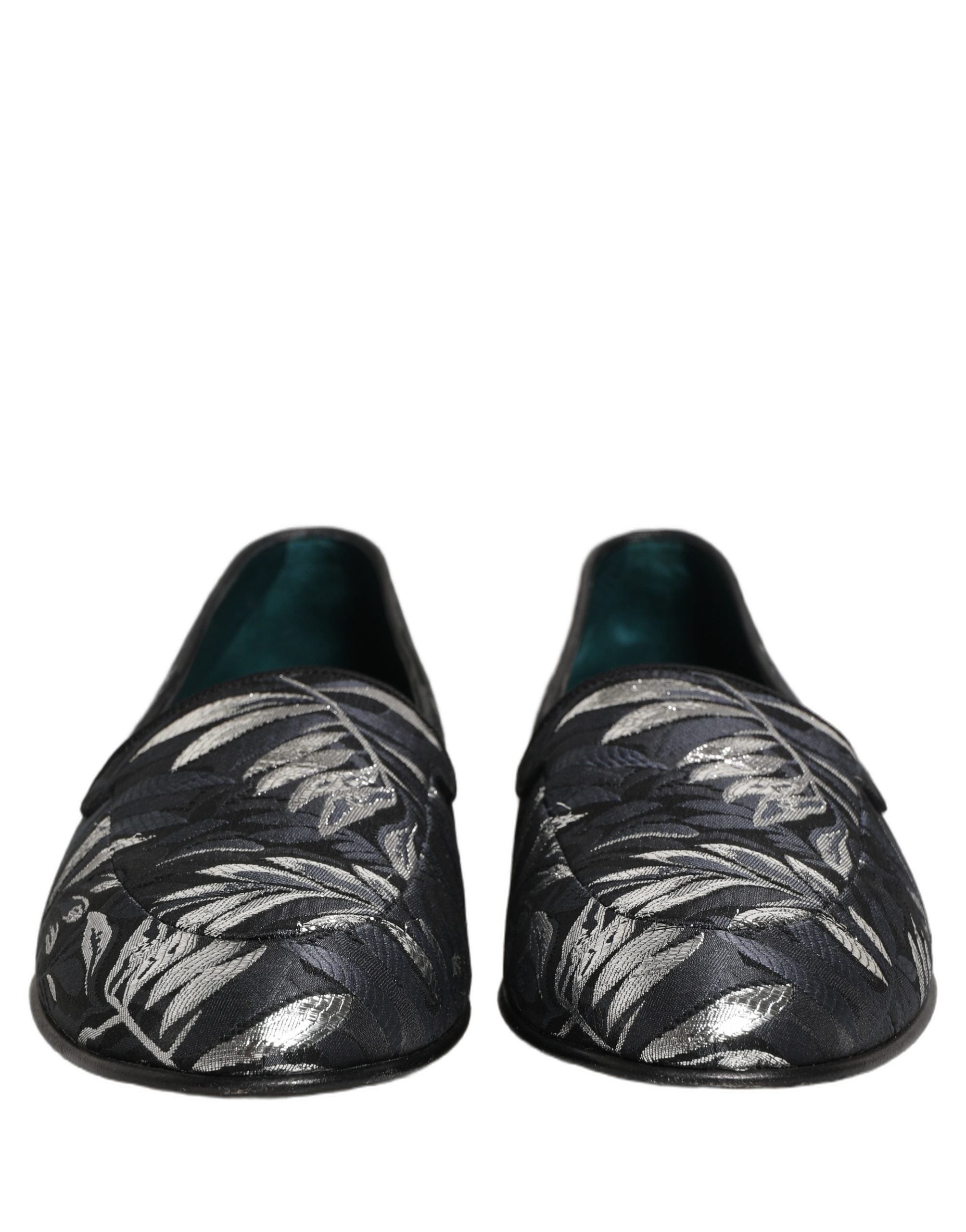 Dolce & Gabbana Schwarze Loafer mit Blattstickerei für Herren