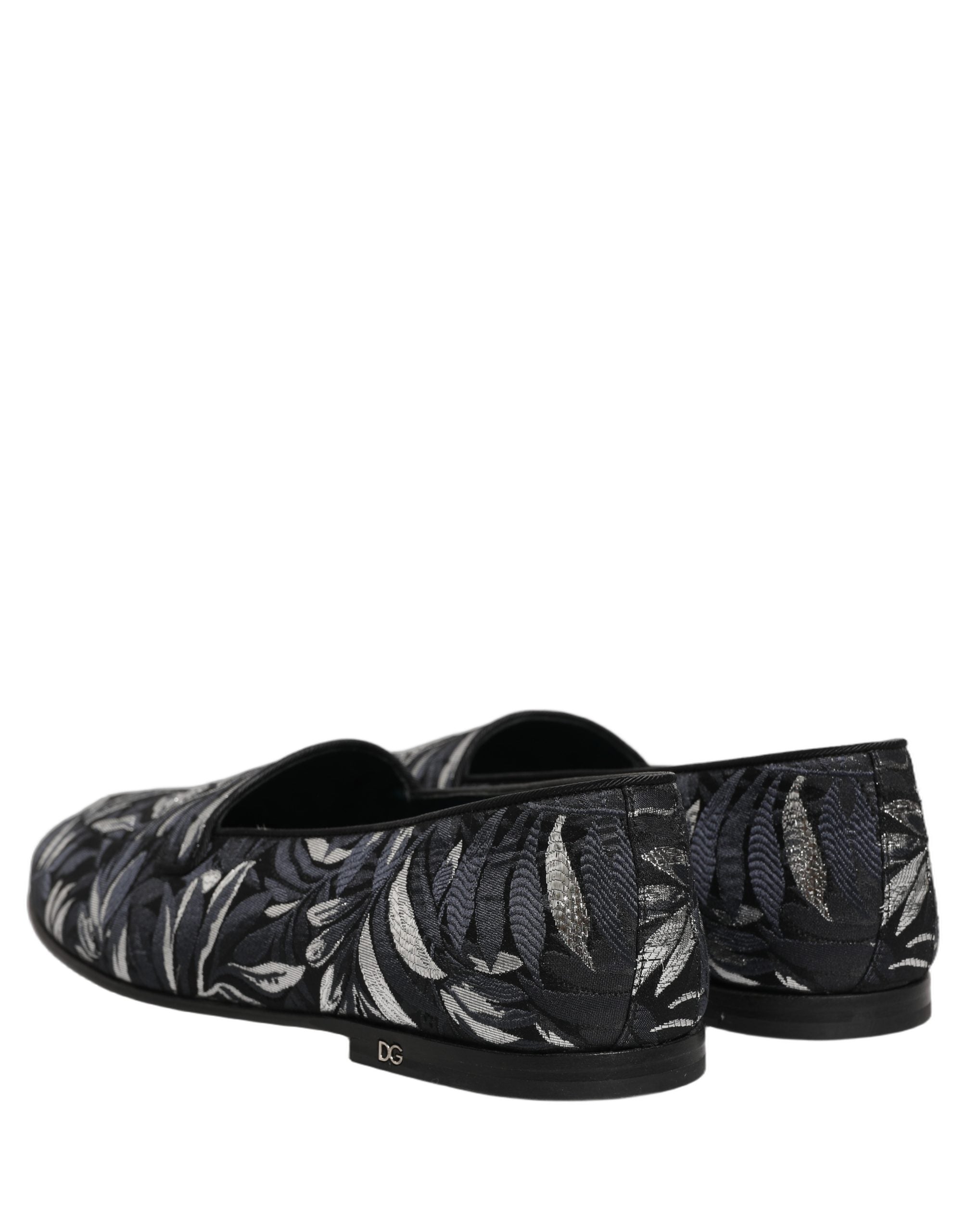 Dolce & Gabbana Schwarze Loafer mit Blattstickerei für Herren