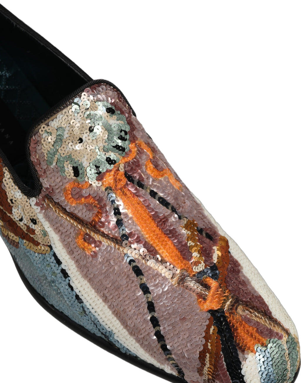 Dolce & Gabbana Multicolor bestickte Loafer mit Pailletten