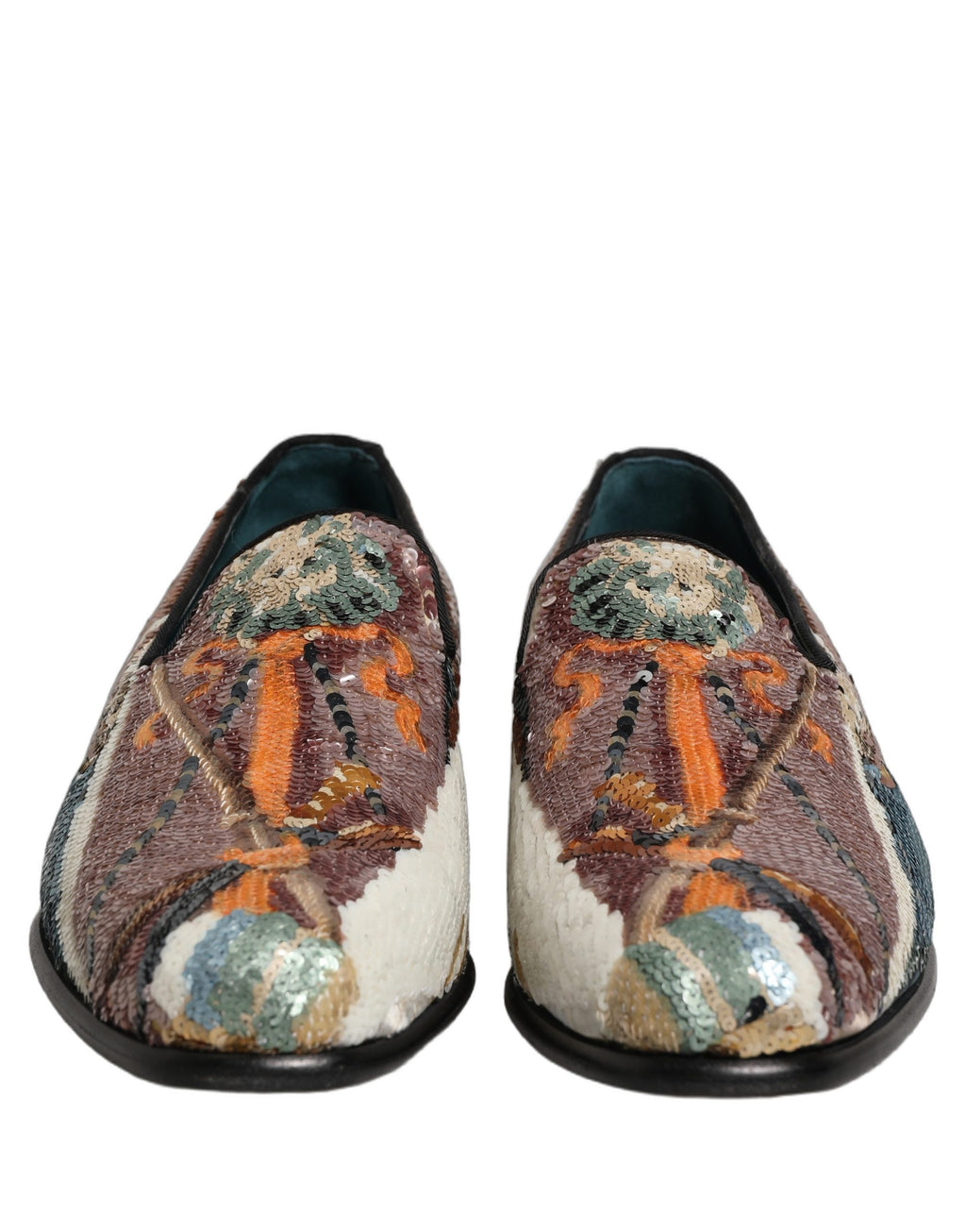 Dolce & Gabbana Multicolor bestickte Loafer mit Pailletten