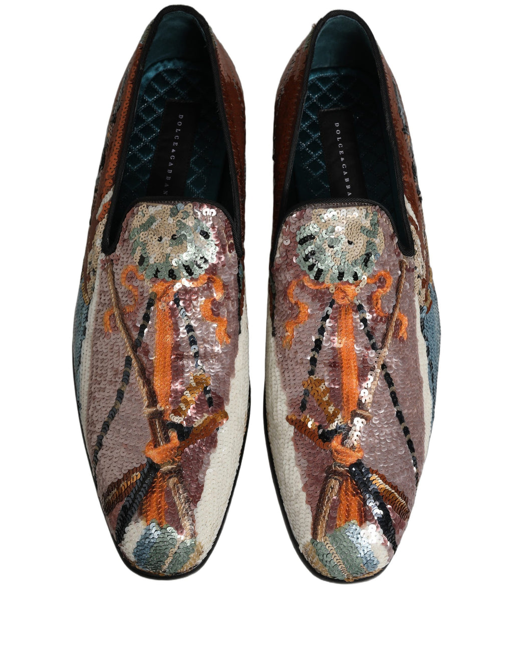 Dolce & Gabbana Multicolor bestickte Loafer mit Pailletten