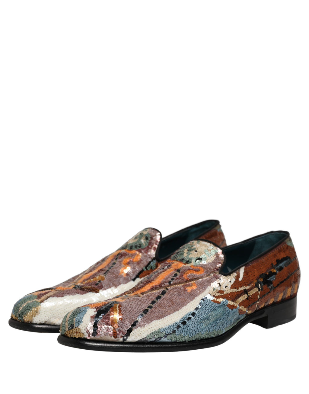 Dolce & Gabbana Multicolor bestickte Loafer mit Pailletten