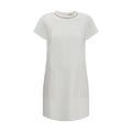 Brunello Cucinelli Weißes legeres Kleid aus Viskose
