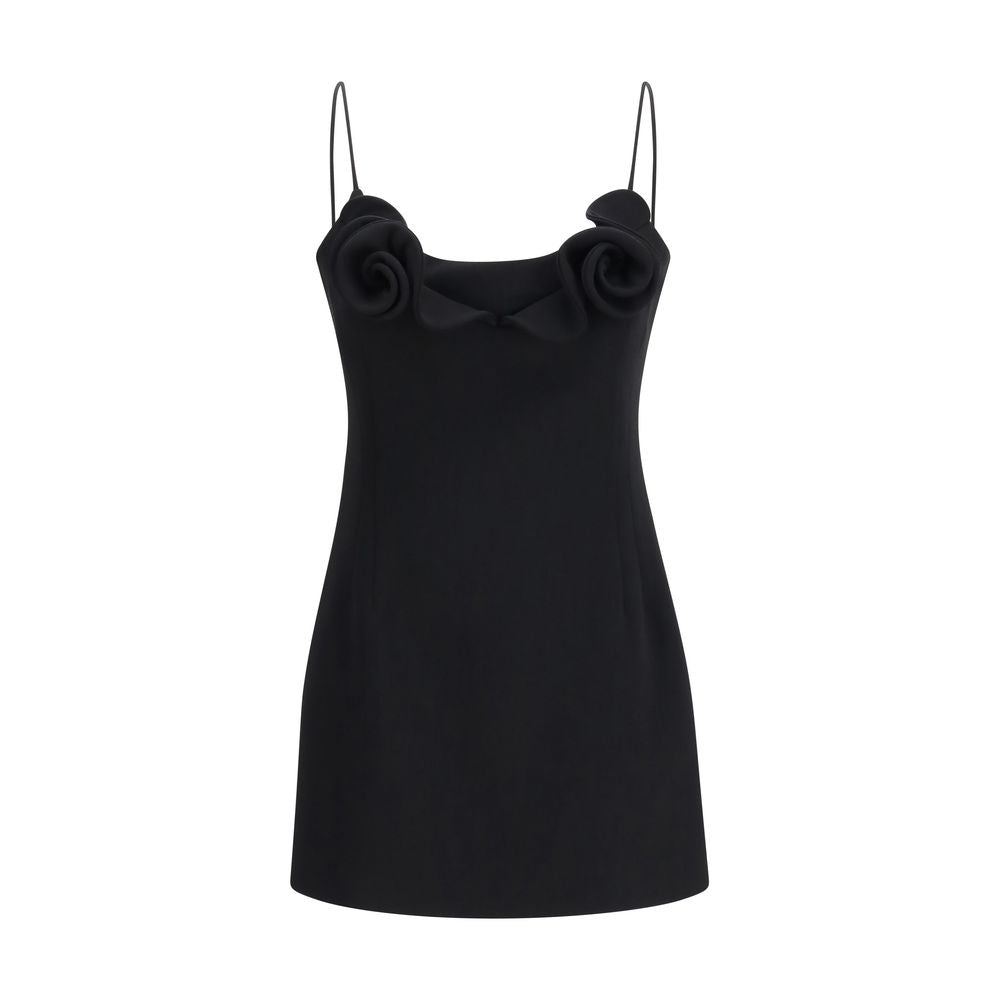 Magda Butrym Schwarzes Oves Aries Wollkleid