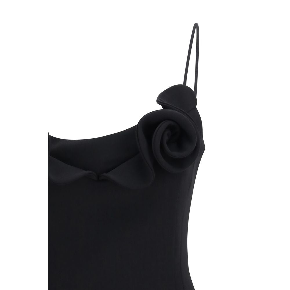 Magda Butrym Schwarzes Oves Aries Wollkleid