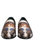 Dolce & Gabbana Multicolor Fruit Print Velvet Loafers Shoes