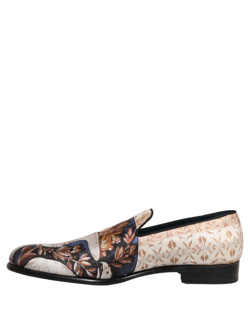 Dolce & Gabbana Multicolor Fruit Print Velvet Loafers Shoes