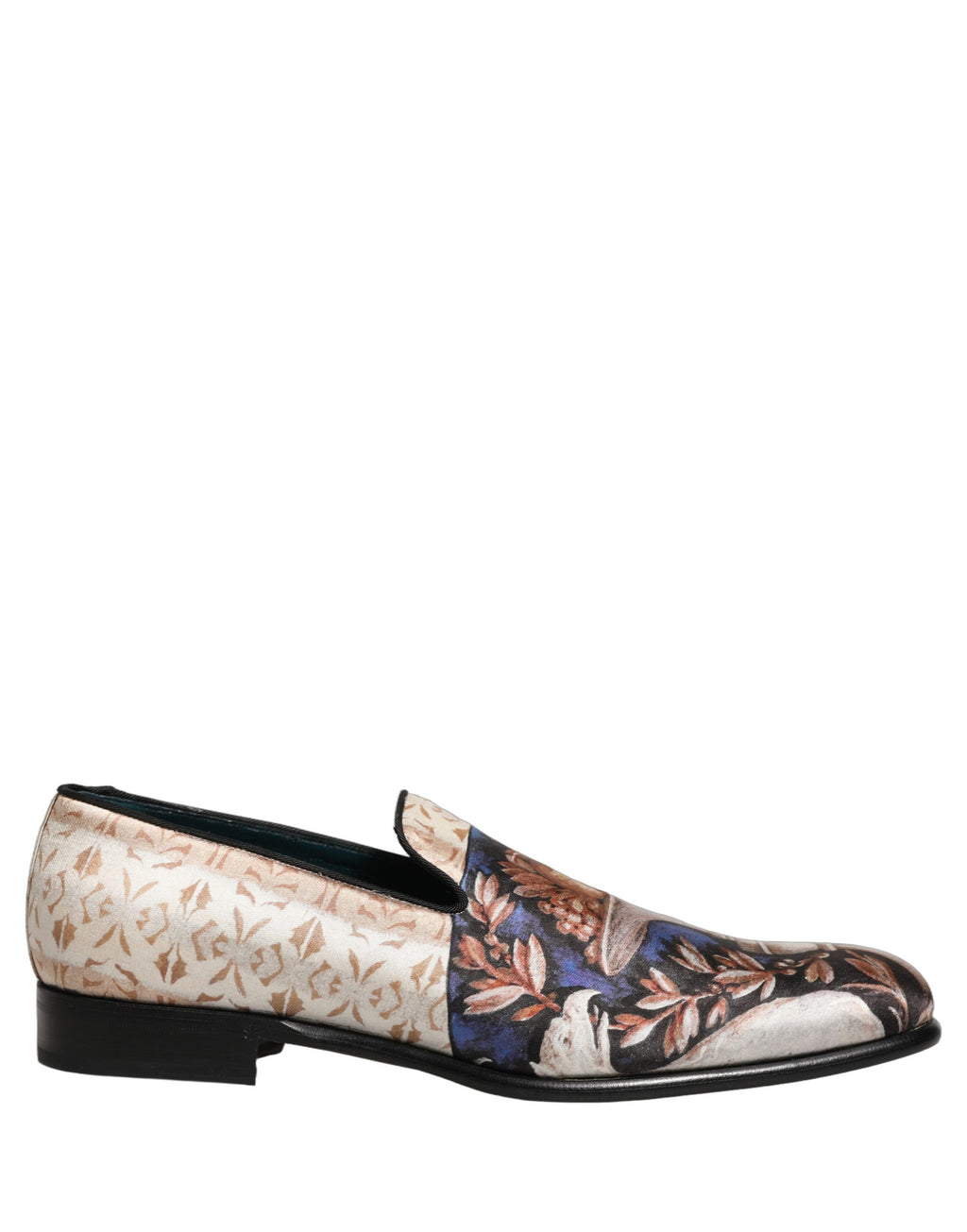 Dolce & Gabbana Multicolor Fruit Print Velvet Loafers Shoes