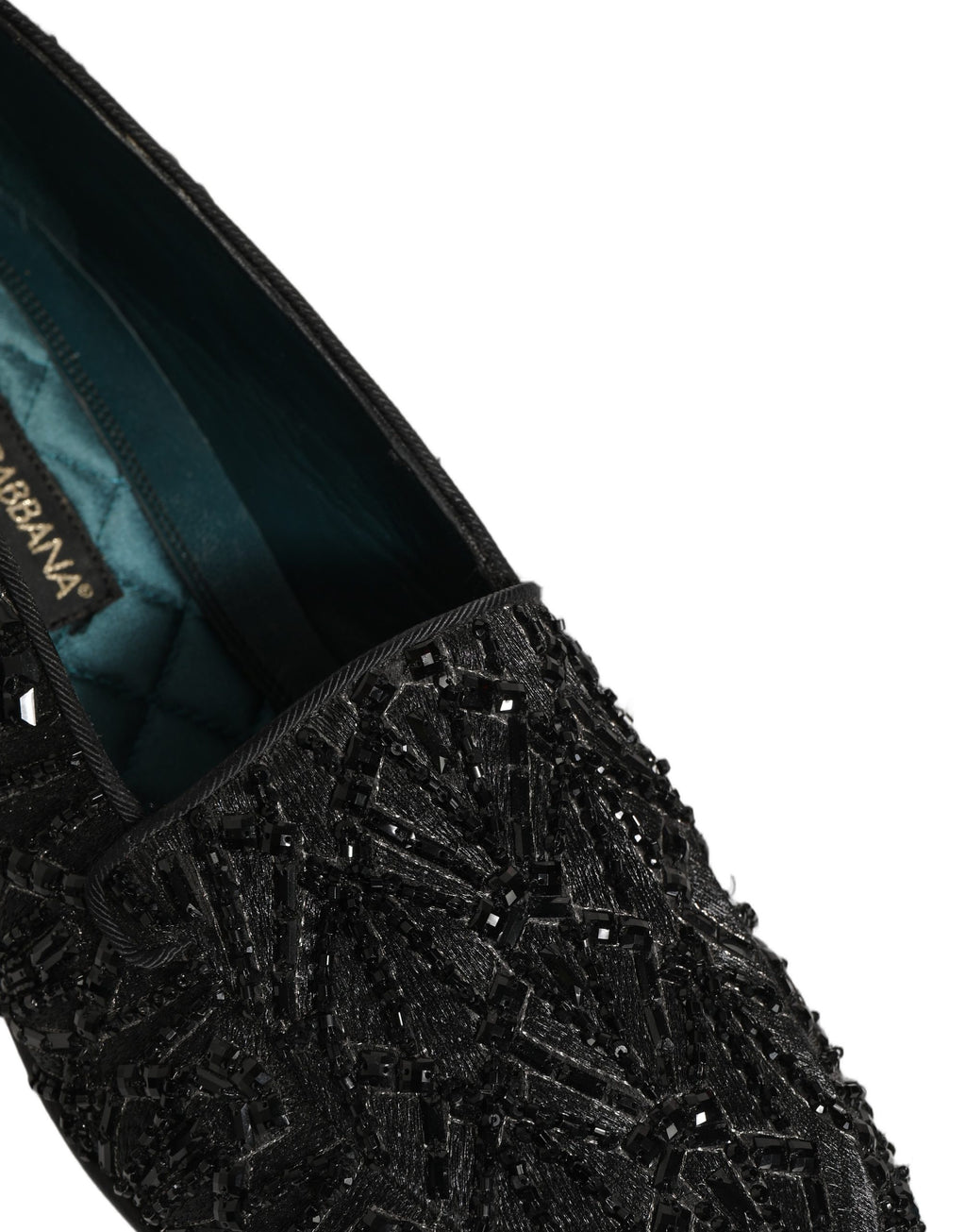 Dolce & Gabbana Schwarze Loafer aus Samt mit Stickerei