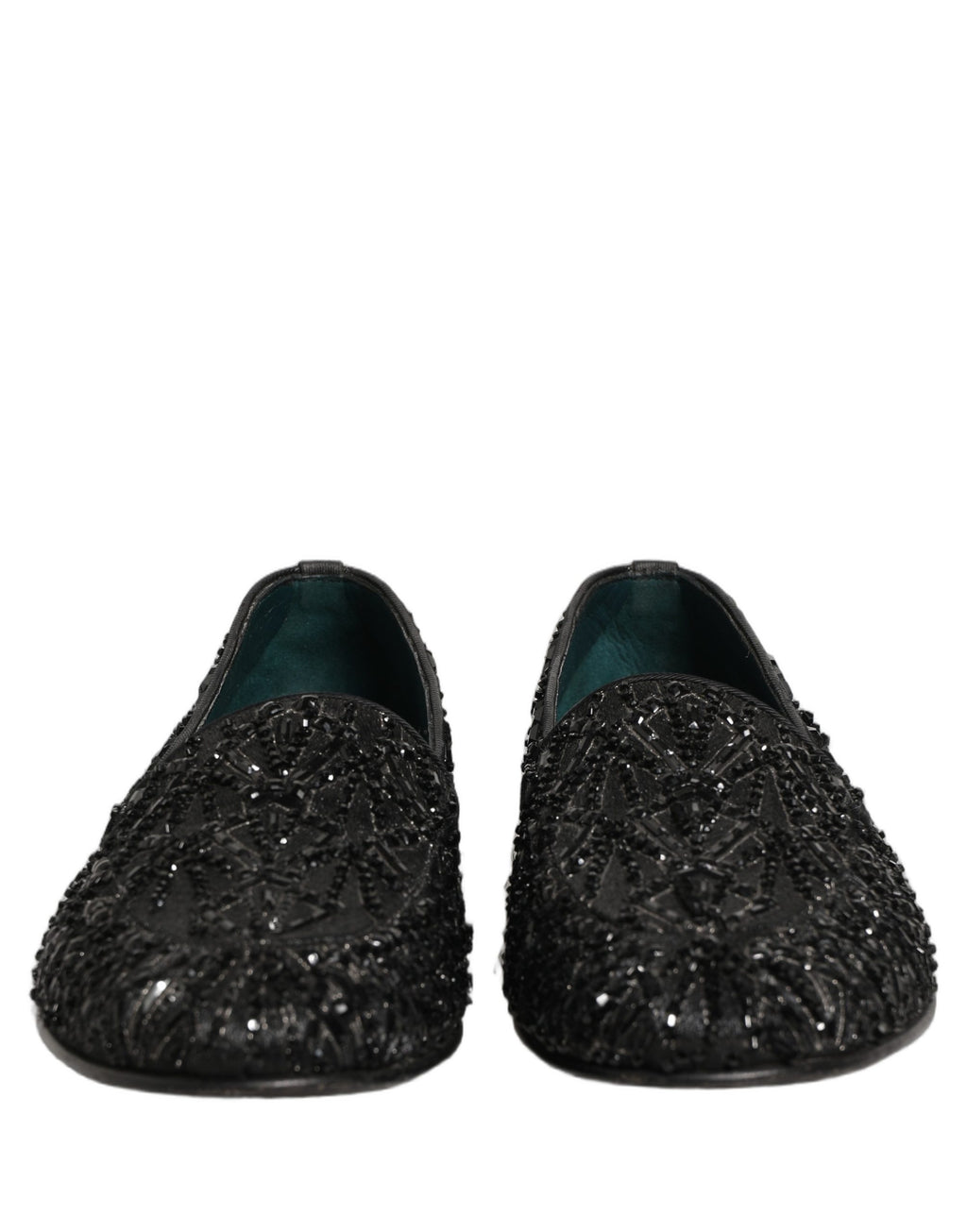 Dolce & Gabbana Schwarze Loafer aus Samt mit Stickerei