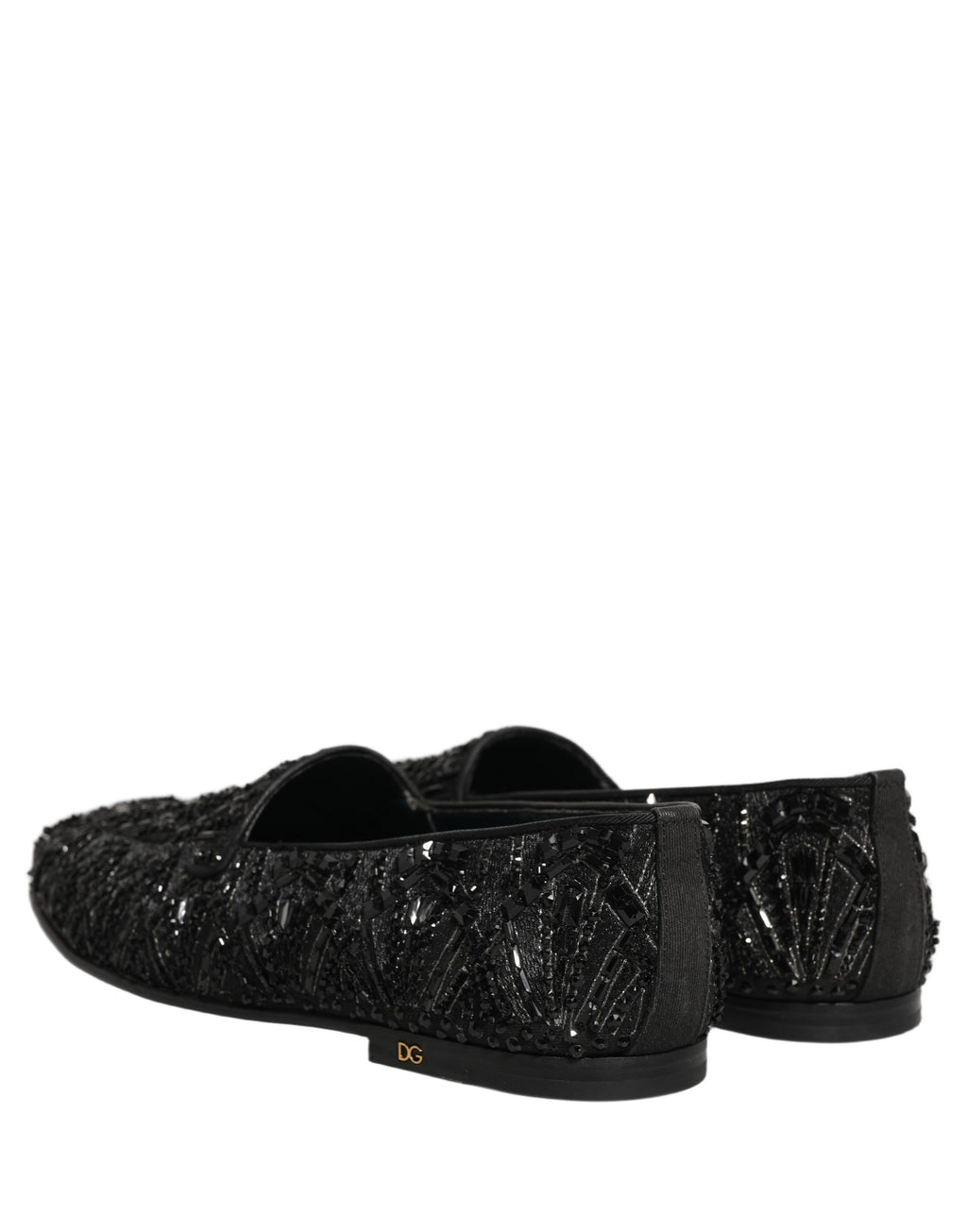 Dolce & Gabbana Schwarze Loafer aus Samt mit Stickerei