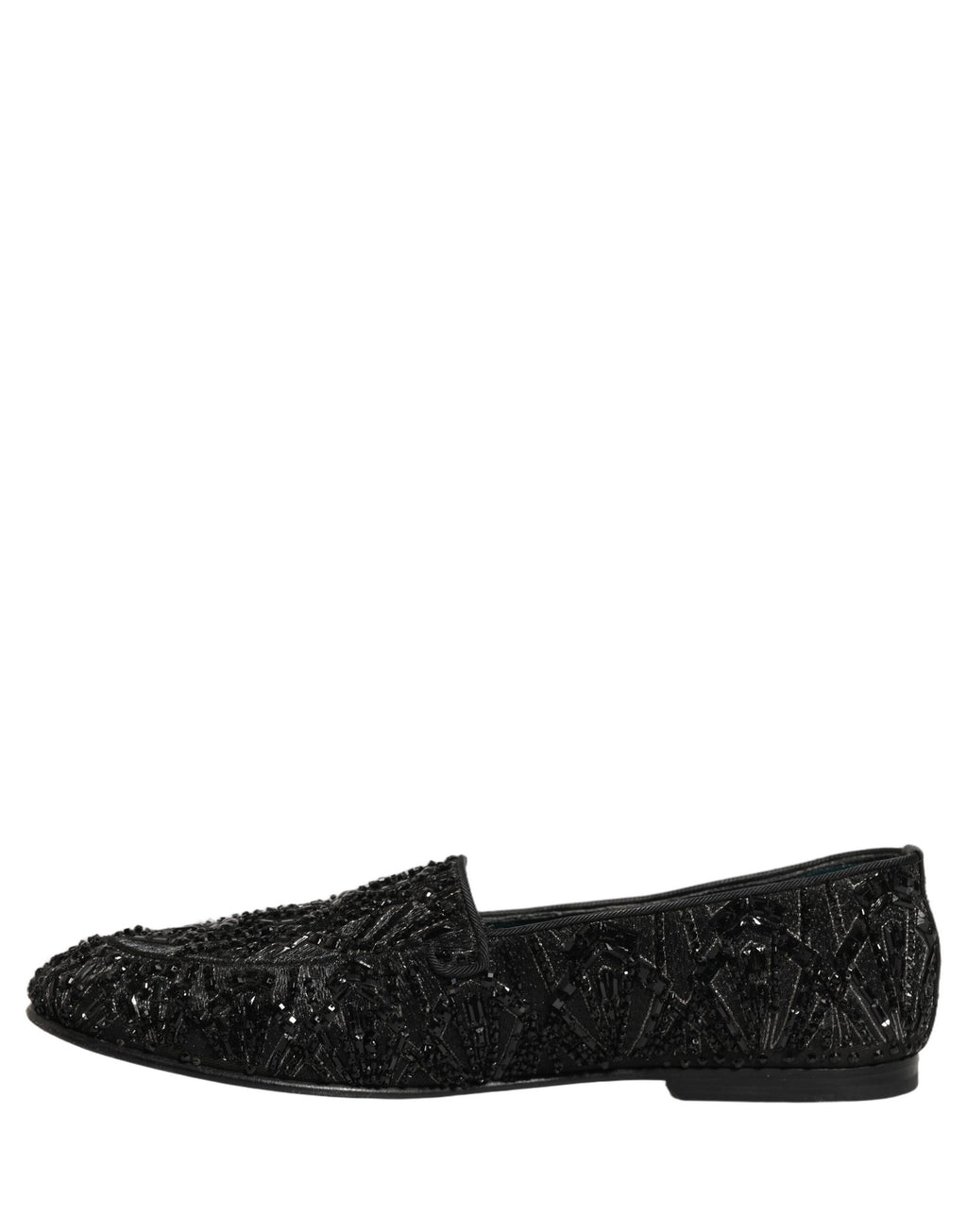 Dolce & Gabbana Schwarze Loafer aus Samt mit Stickerei
