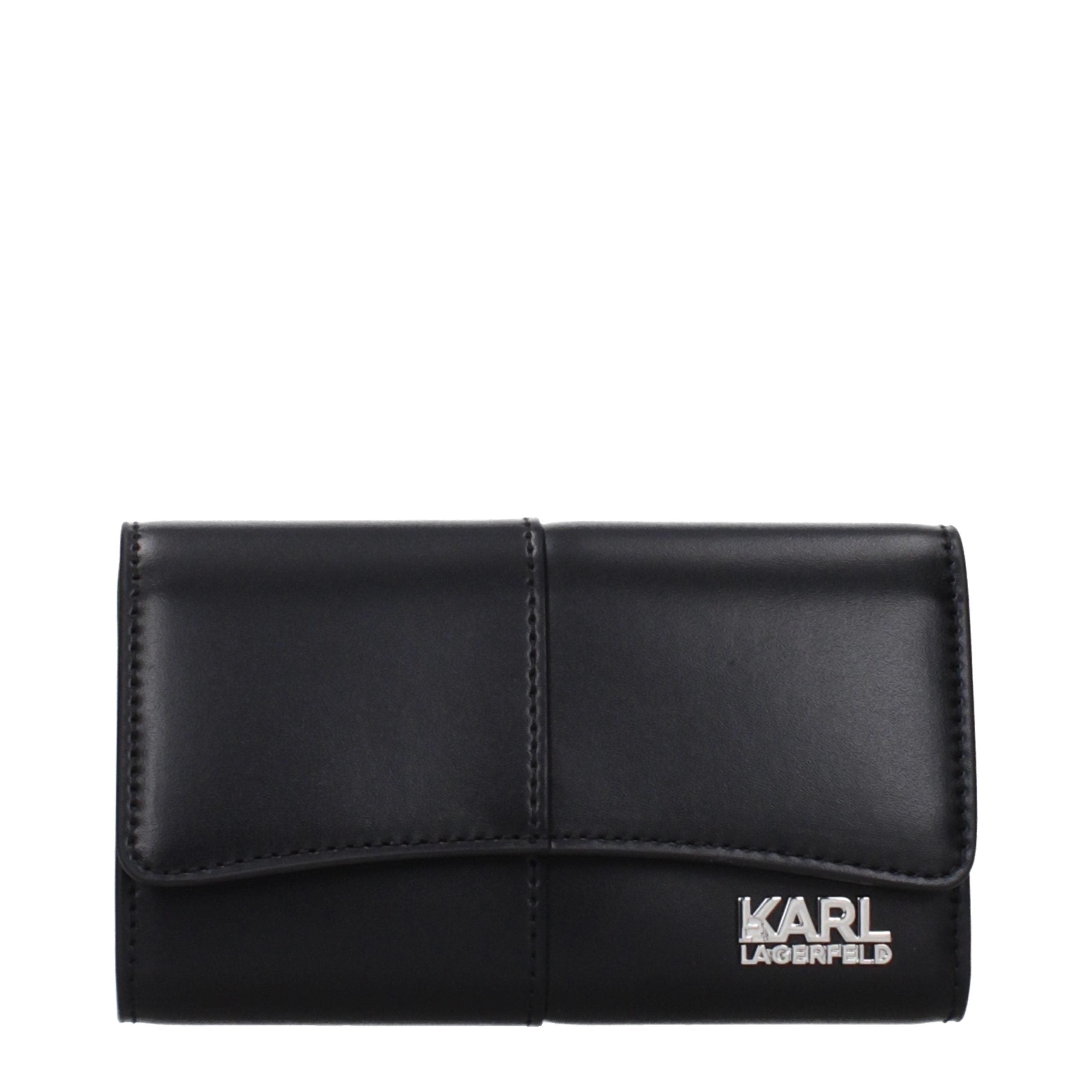 Karl Lagerfeld Schwarzes Portemonnaie aus Polyethylen