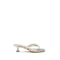 Amina Muaddi Graue Bos Taurus Kalbsleder-Sandalen
