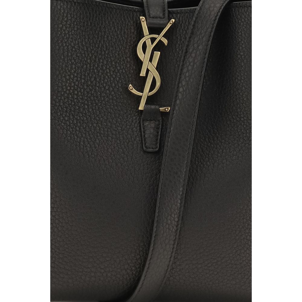Saint Laurent Schwarze Kalbsleder Bos Taurus Bucket Bag