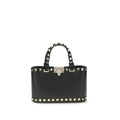 Valentino Garavani Schwarze Bos Taurus Kalbsleder Schultertasche