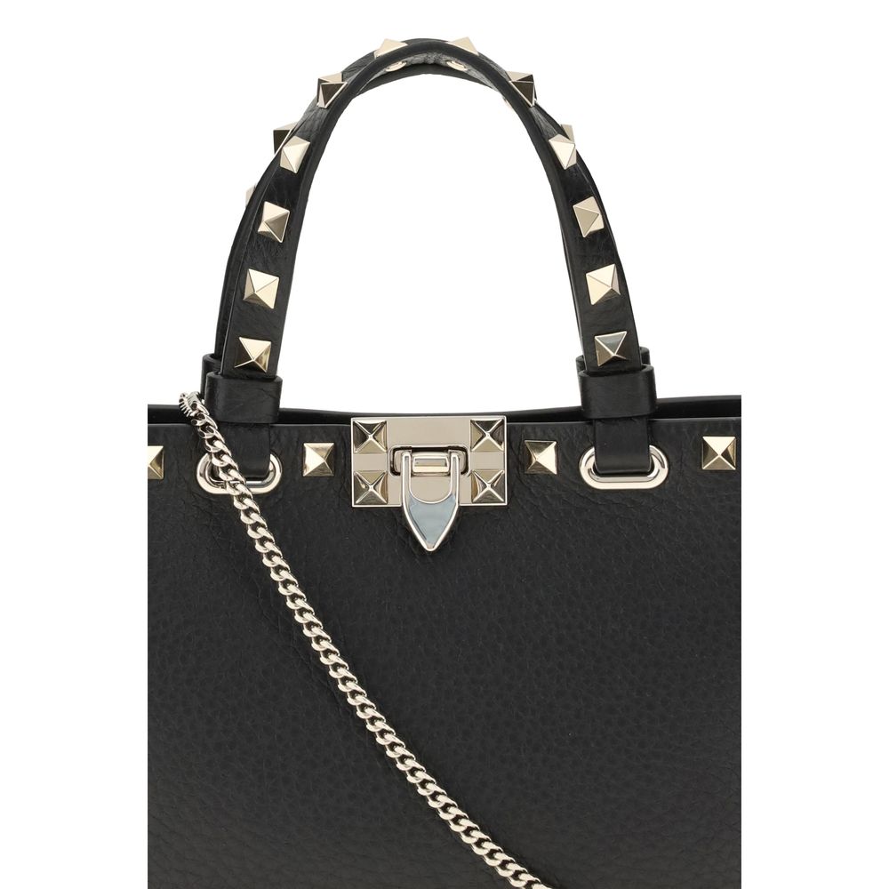 Valentino Garavani Schwarze Bos Taurus Kalbsleder Schultertasche