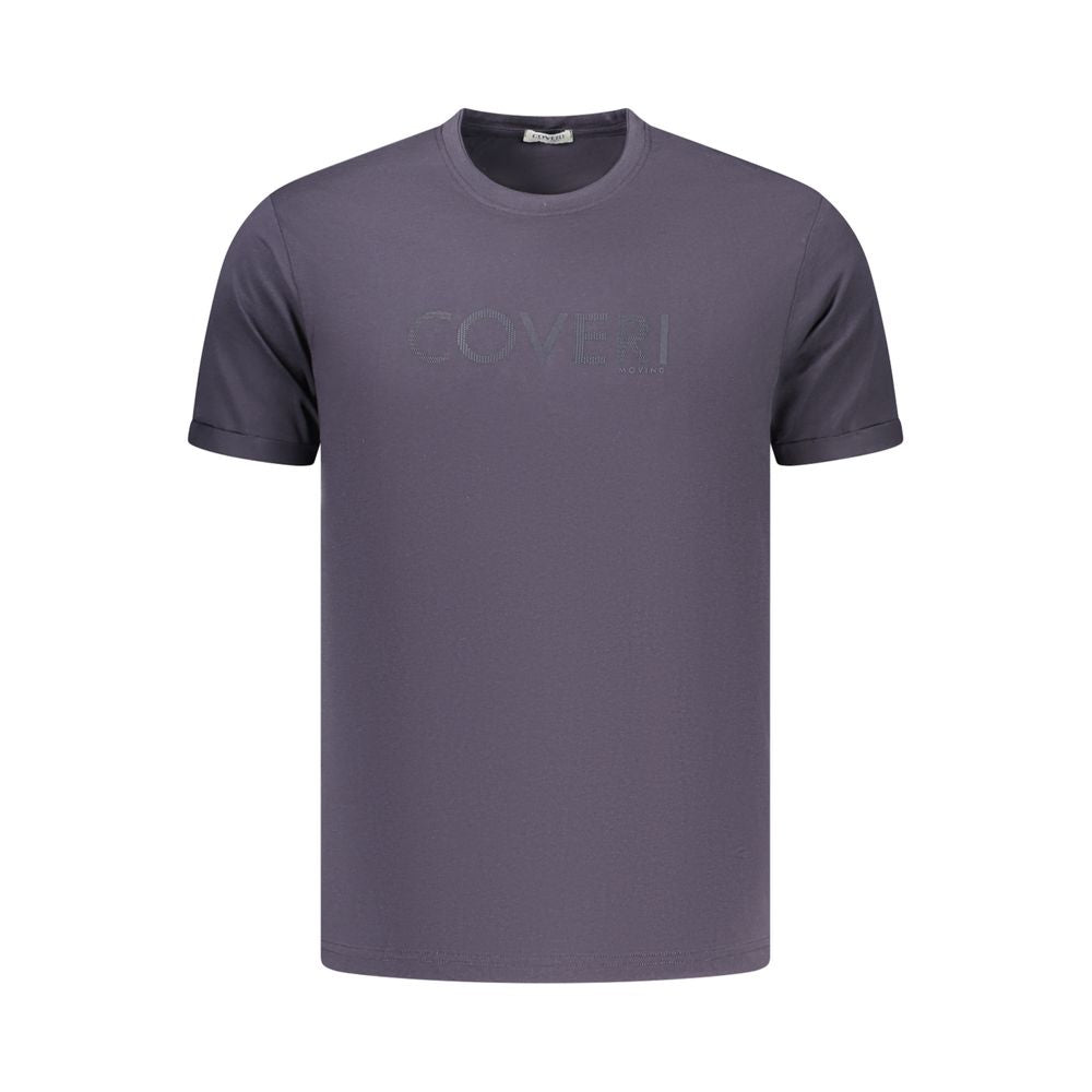 Coveri Moving Blaues Baumwoll-T-Shirt für Herren